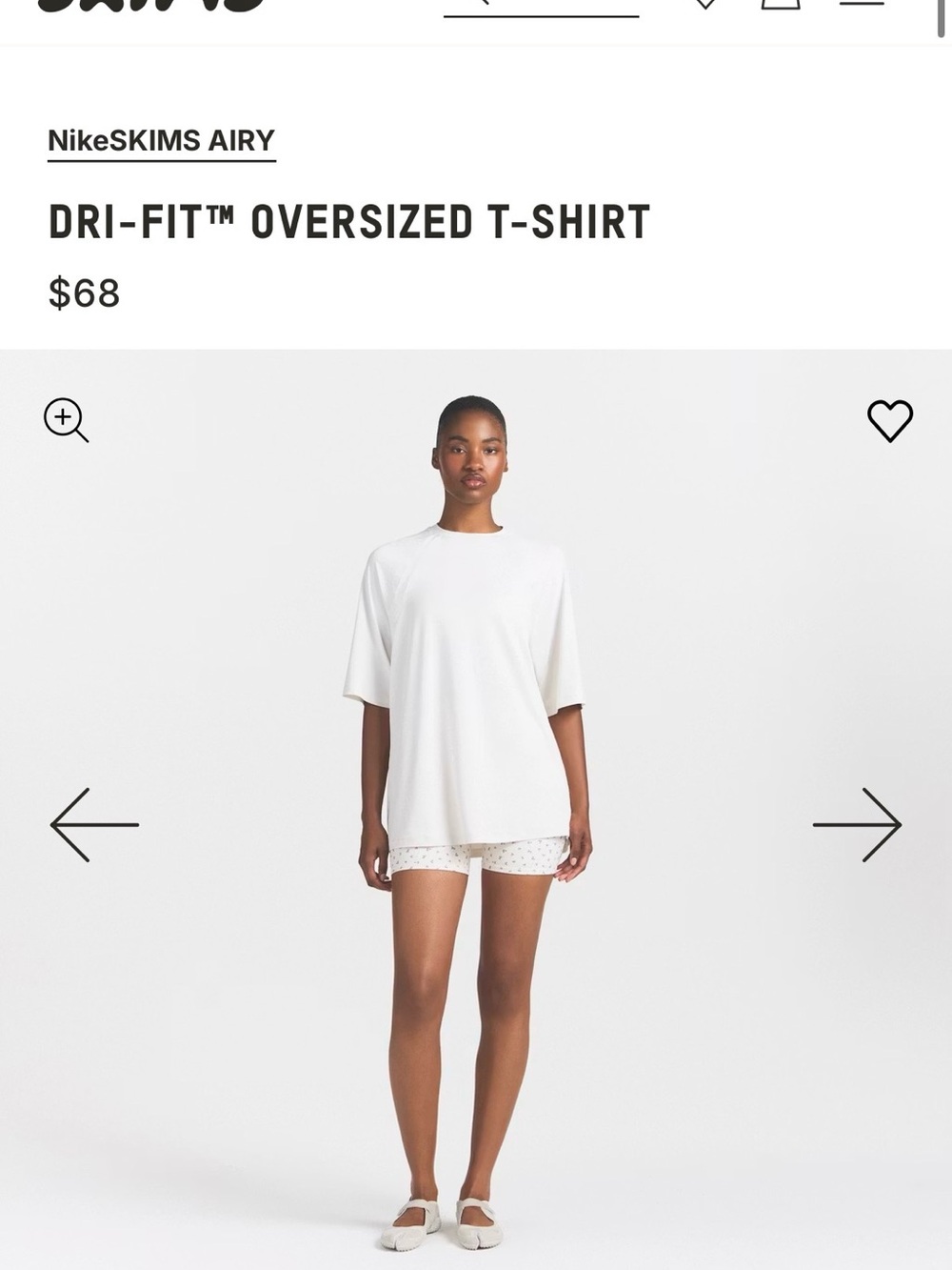 Skims TWO pack Tshirt one Ivory one Onx Dri-FIT Oversized Short-Sleeve Tee